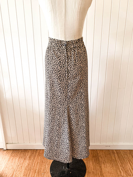 Vintage 1980s leopard print Skirt SIZE 14