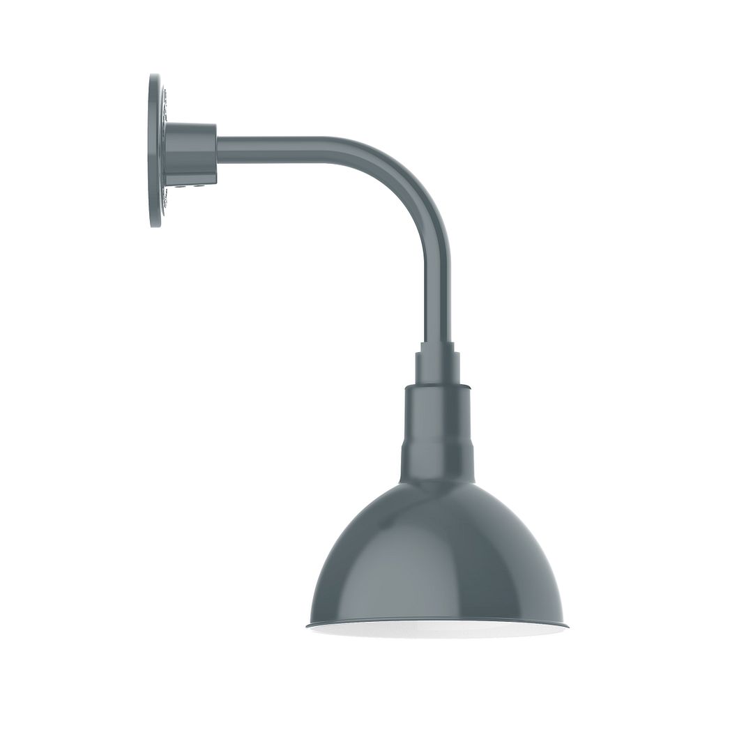 Deep Bowl 8" Curved Arm wall light in Slate Gray