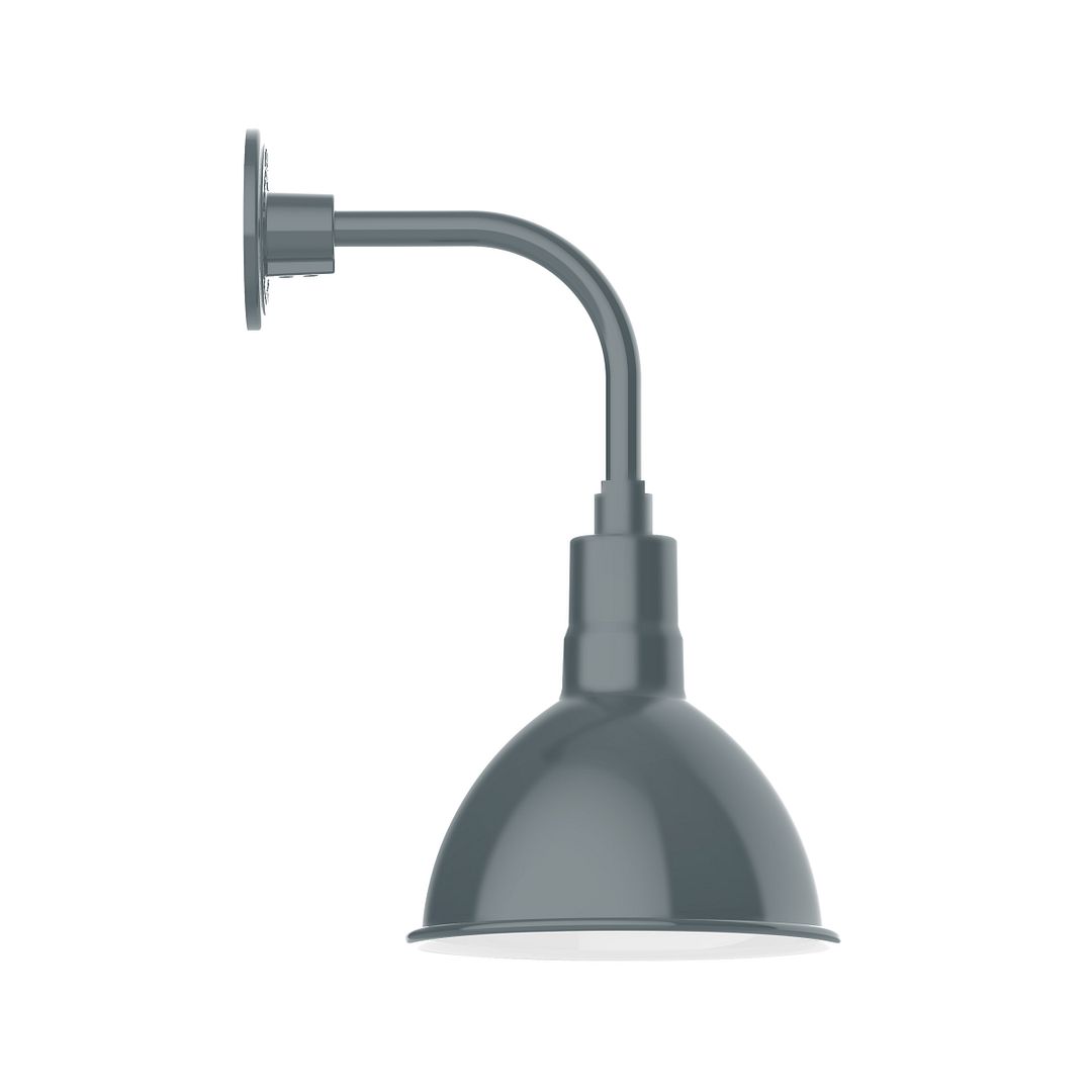 Deep Bowl 10" Curved Arm wall light in Slate Gray
