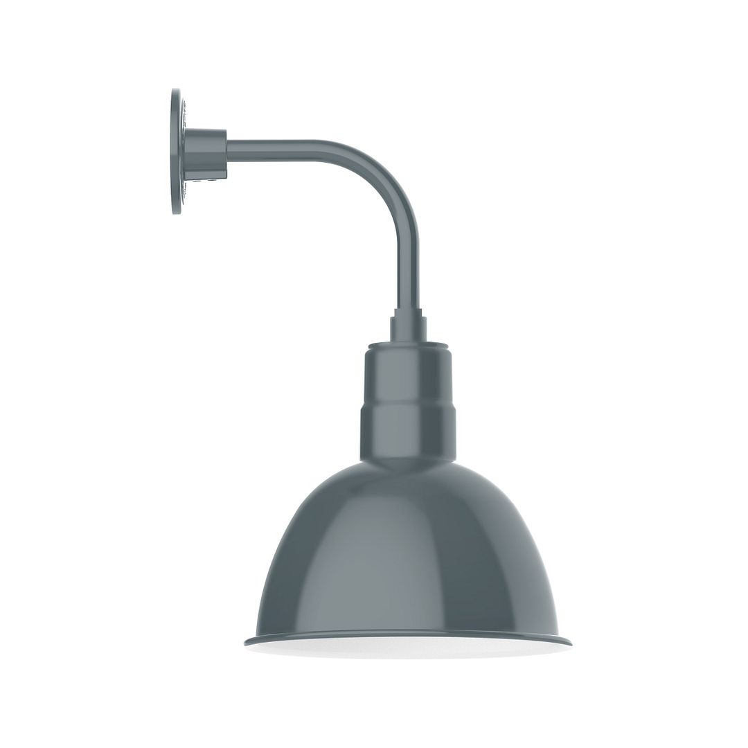 Deep Bowl 12" Curved Arm wall light in Slate Gray