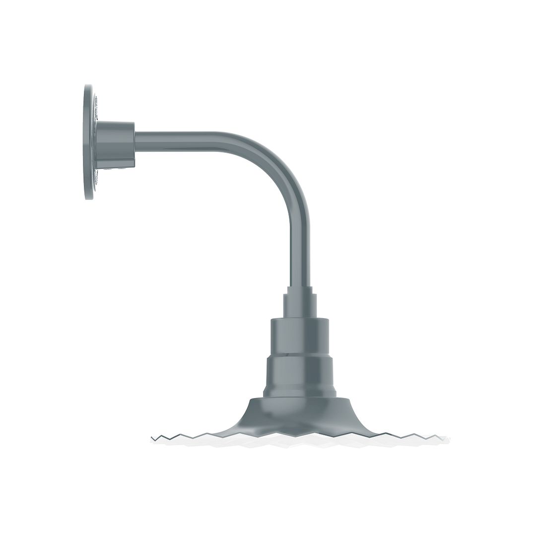 Radial 12" Curved Arm wall light in Slate Gray