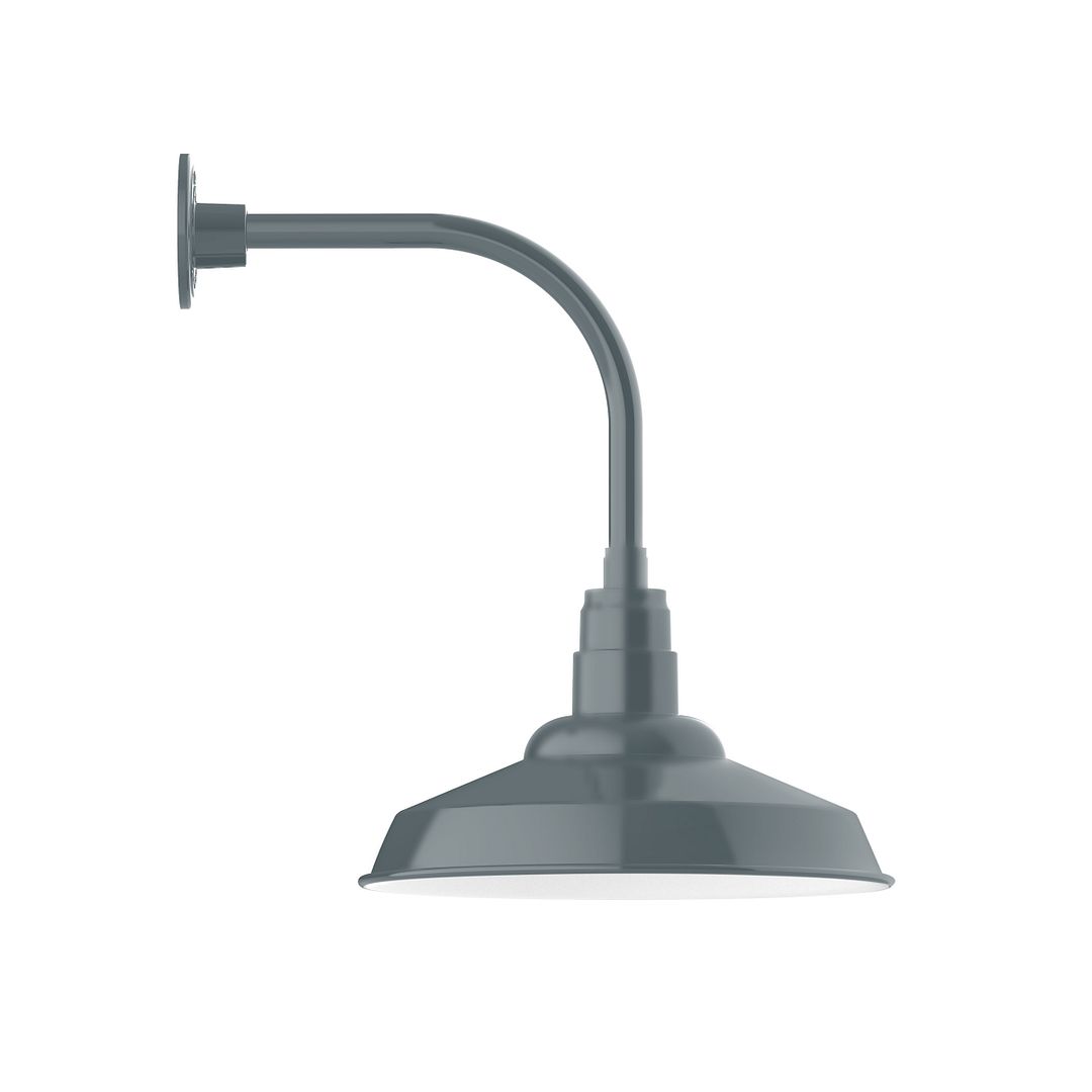 Warehouse 16" Curved Arm wall light in Slate Gray