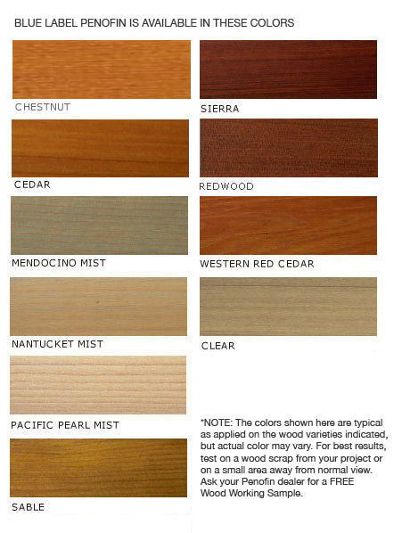 Penofin Blue Label Color Chart