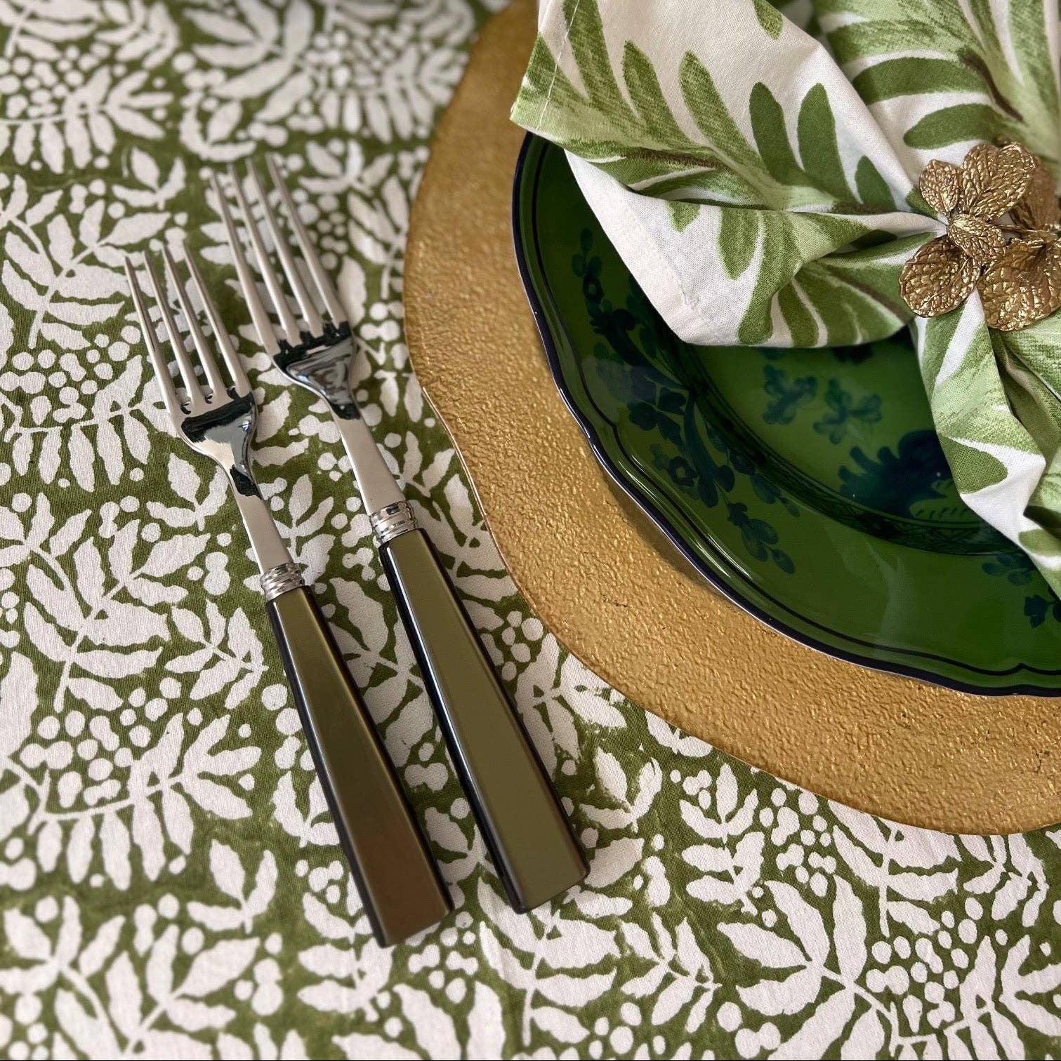Garden Moss Tablecloth,  70x120"