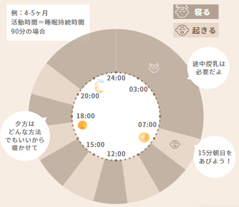 4～5ヶ月の赤ちゃんの活動サイクル