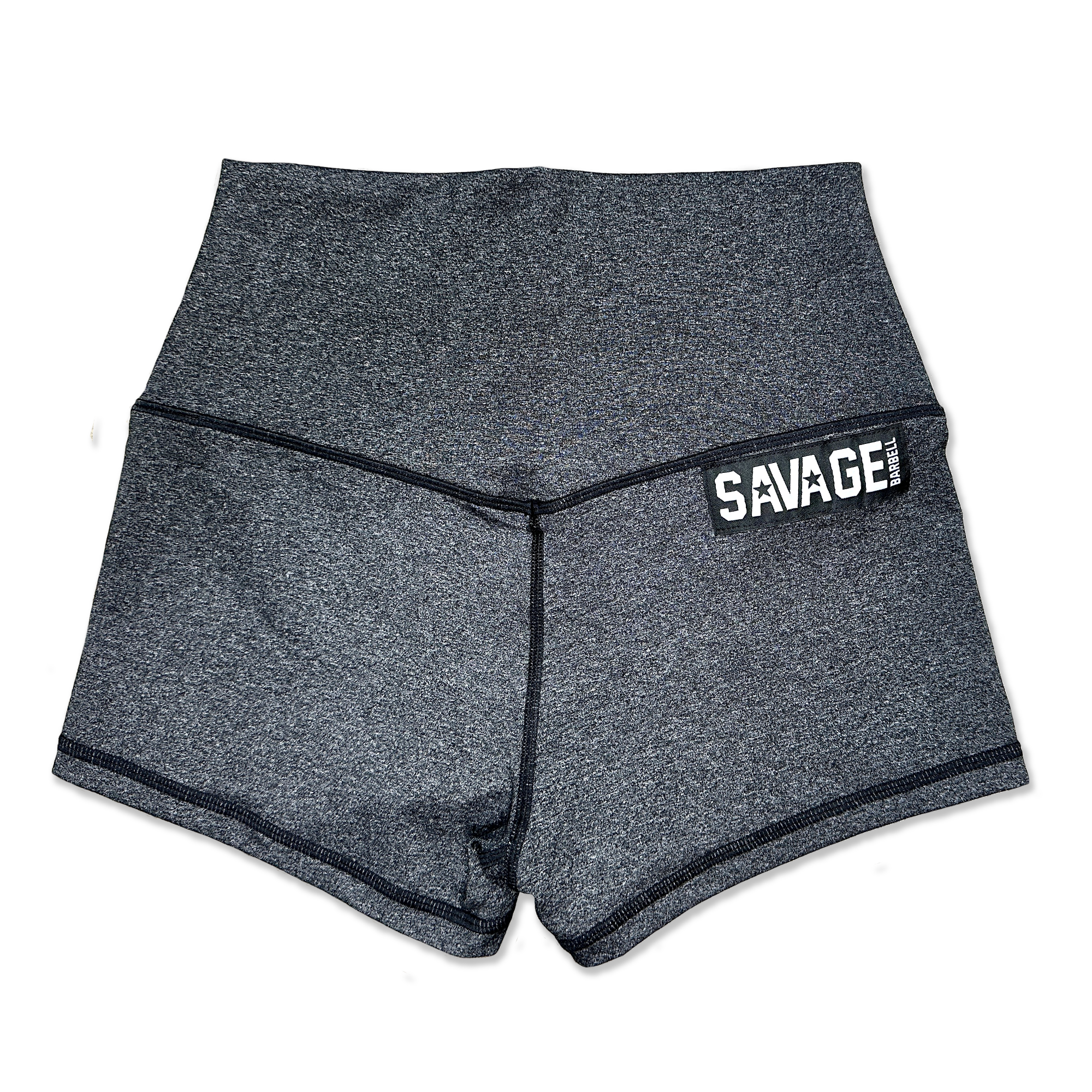 Image of High Waist Booty Shorts - Heather Black