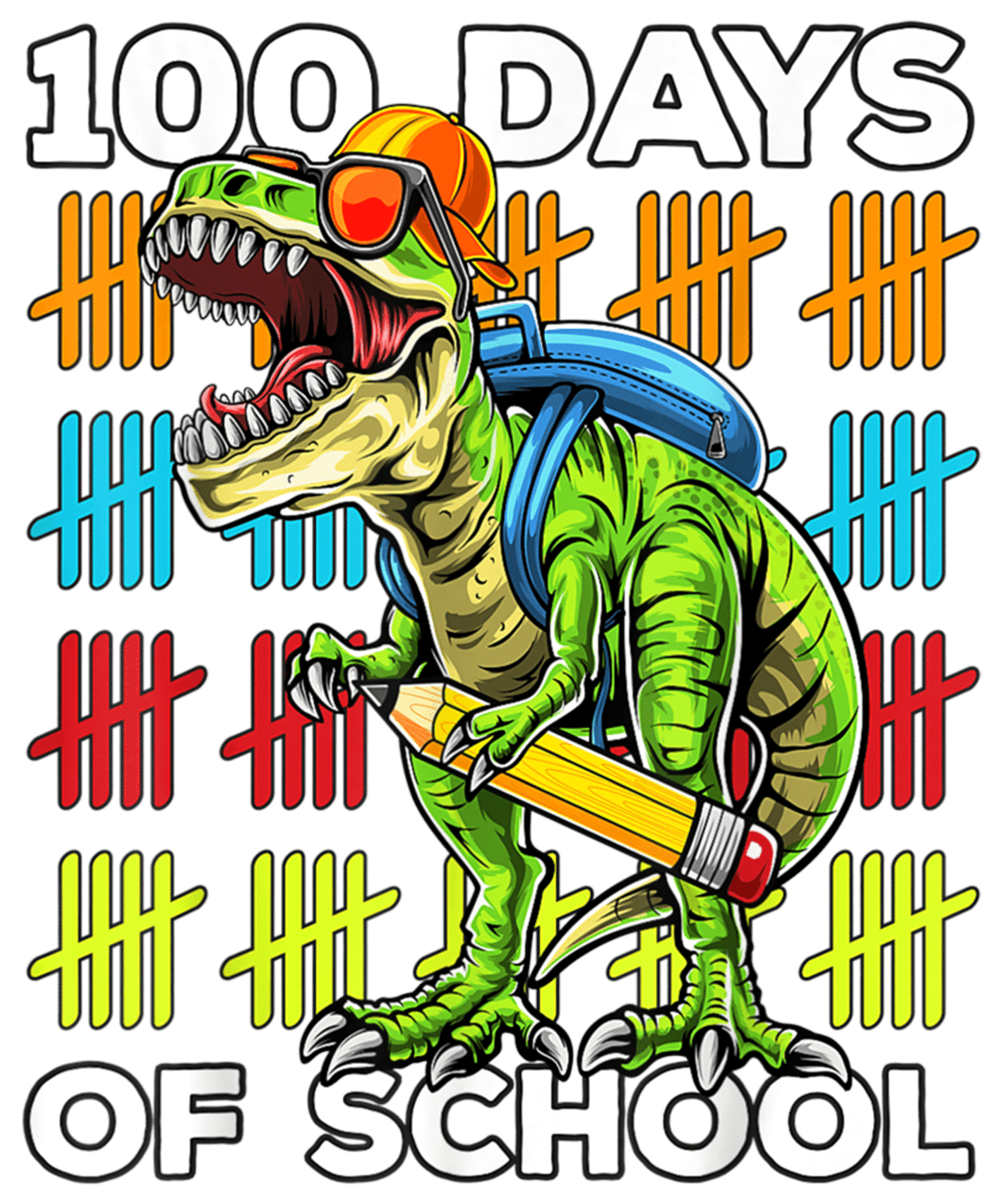 100 Days of School Dinosaur DTF (direct-to-film) Transfer (Copy)