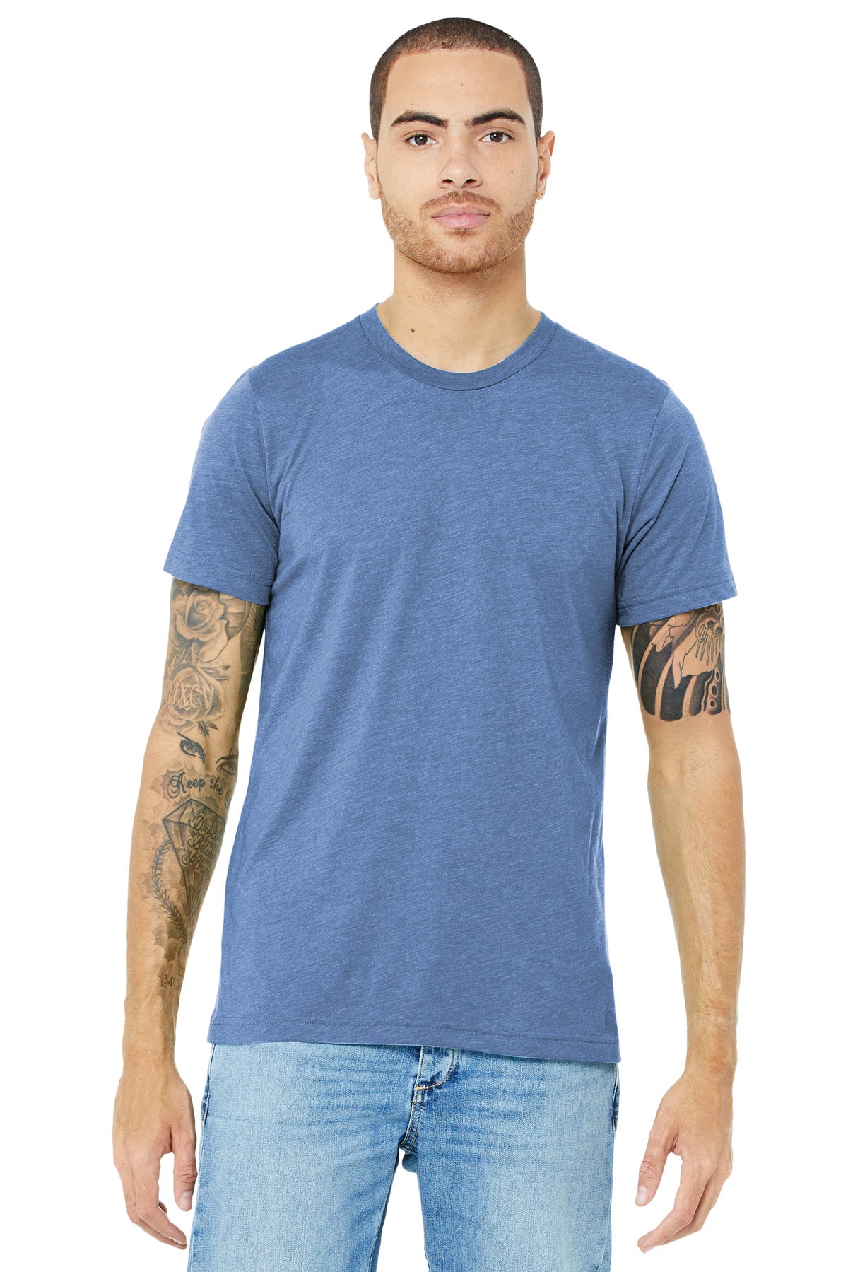 BELLA+CANVAS ® Unisex Triblend Short Sleeve Tee. BC3413 - Blue Triblend