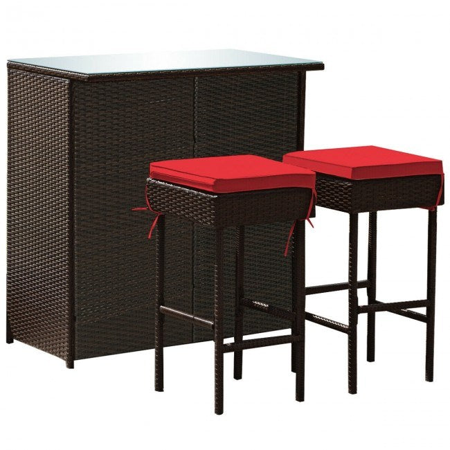 Rattan Wicker Bar Set | Patio Dining | Outdoor Furniture — bazaarmart.net