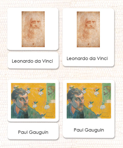 3-part famous artists cards