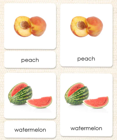 fruit 3-part reading cards