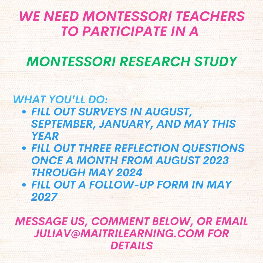 montessori research help needed