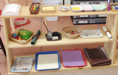 montessori making art shelves