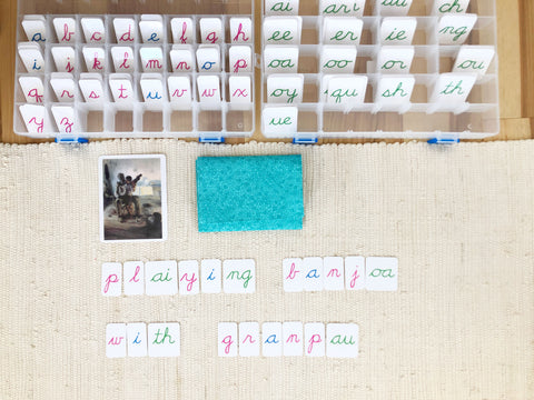 fine art activity with the movable alphabet