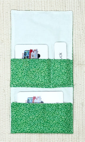 foldover 3-part card cloth pouches