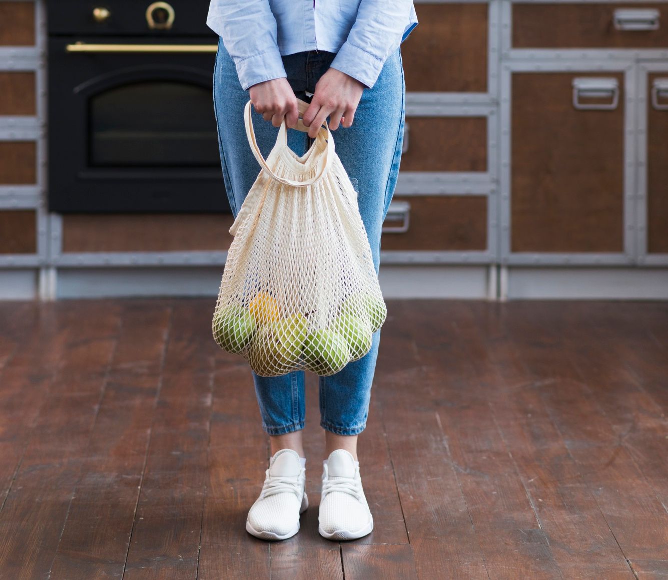 weighing grocery bags