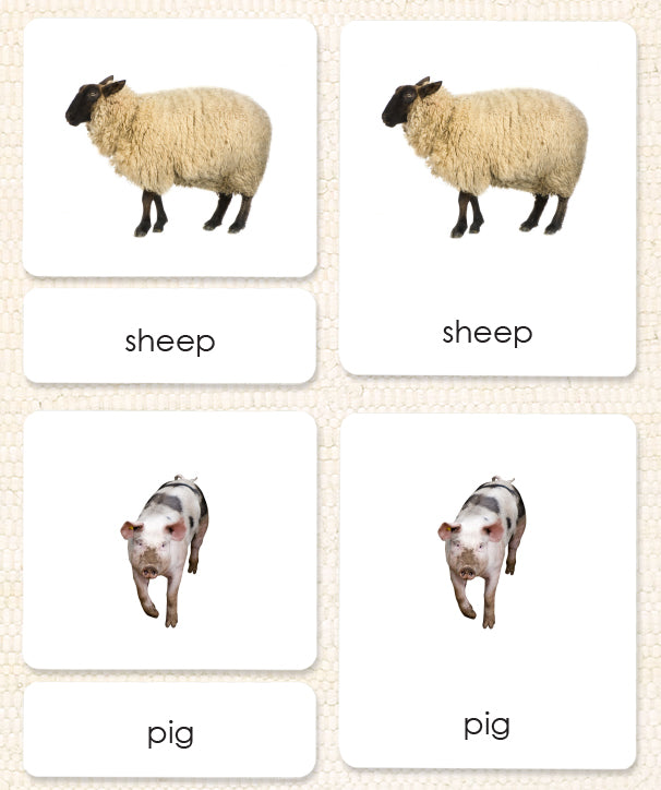 Farm Animals Montessori 3 Part Cards Maitri Learning