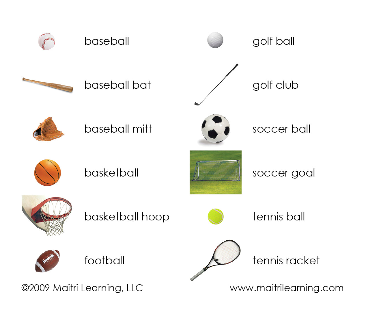 Sports Montessori Vocabulary Cards Maitri Learning