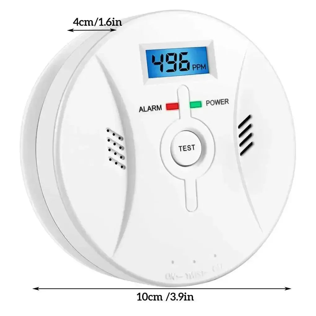 CO PPM Detector Warning Siren Alarm Carbon Monoxide Detector 85dB Sound with LCD Indicator Safe Sensor Home Security Protection