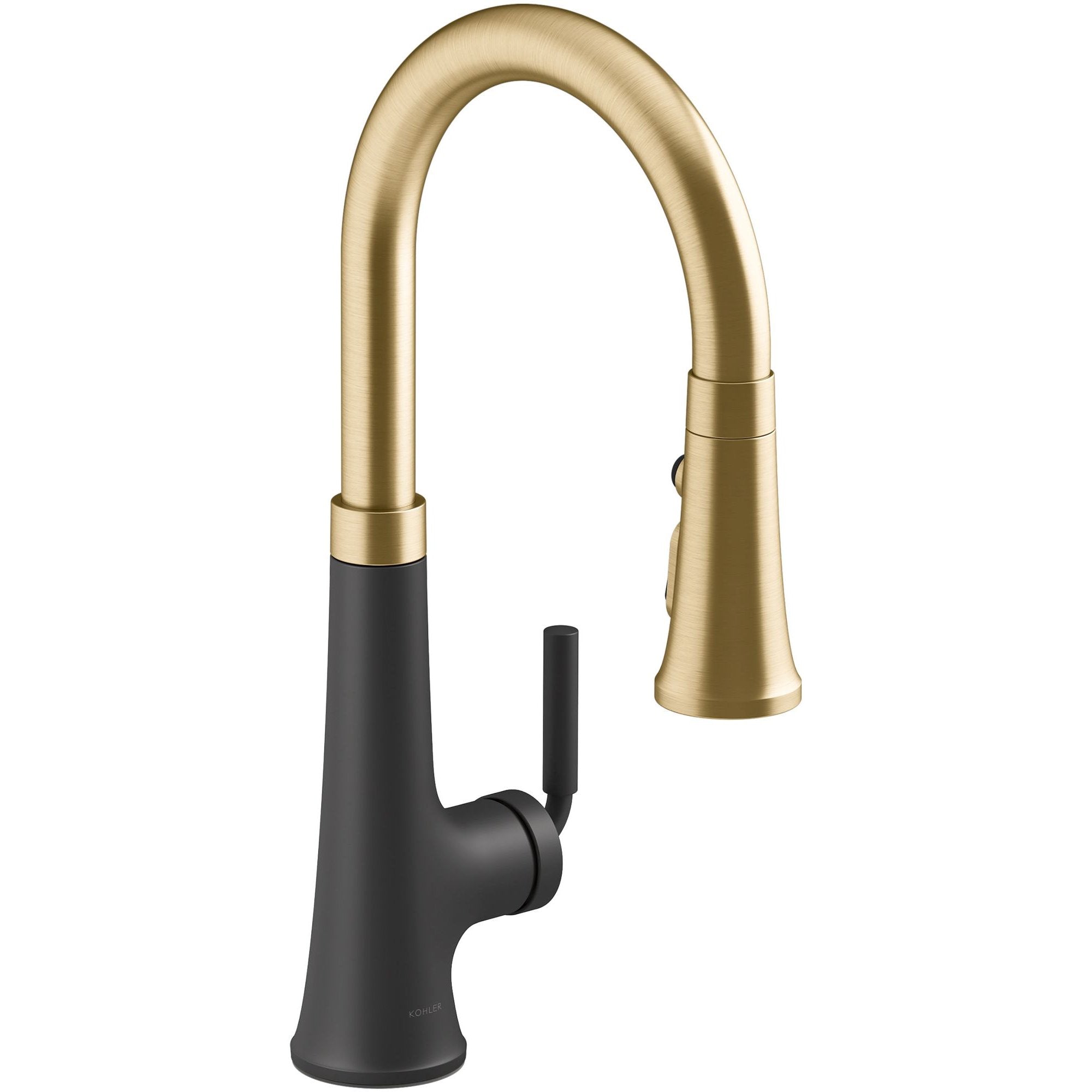Kohler K-23764 Tone 1.5 GPM Single Hole Pull Down Kitchen Faucet - Matte Black Moderne