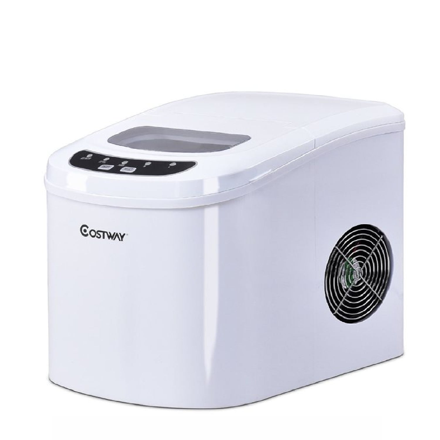 Costway EP22769WH White Portable Compact Electric Ice Maker Machine Mini Cube 26lb/Day