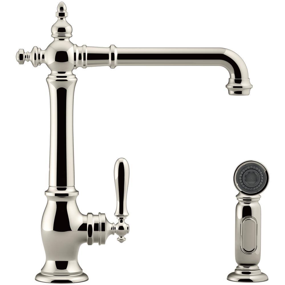 Kohler K-99265-SN Kitchen Faucet/Swing Spout/2-Function Spray 1.8 GPM Nickel