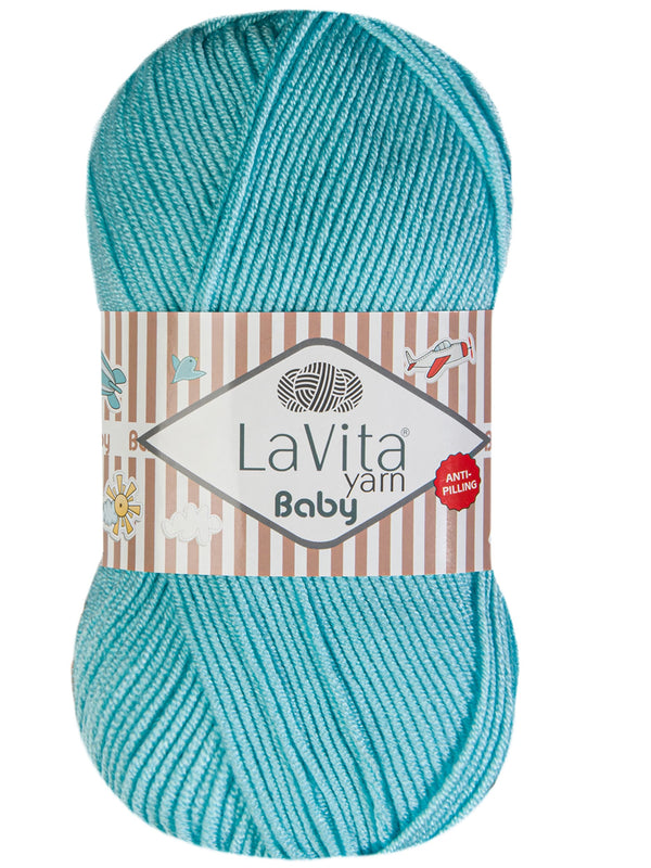  Premium Lavita Baby Cotton Yarn for Knitting and Crocheting –  Soft – Durable - 40% Acrylic 60% Cotton - Ideal for Baby Clothes - Blankets  and More – 7 oz - 361 Yards (Baby_Cotton_8114)