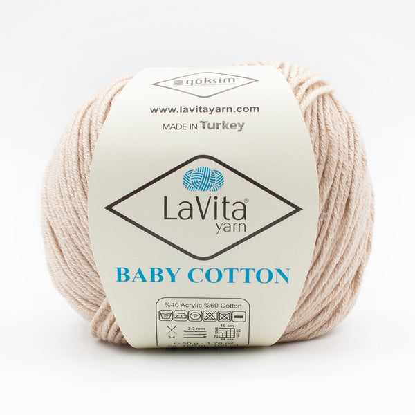  Premium Lavita Baby Cotton Yarn for Knitting and Crocheting –  Soft – Durable - 40% Acrylic 60% Cotton - Ideal for Baby Clothes - Blankets  and More – 7 oz - 361 Yards (Baby_Cotton_8114)