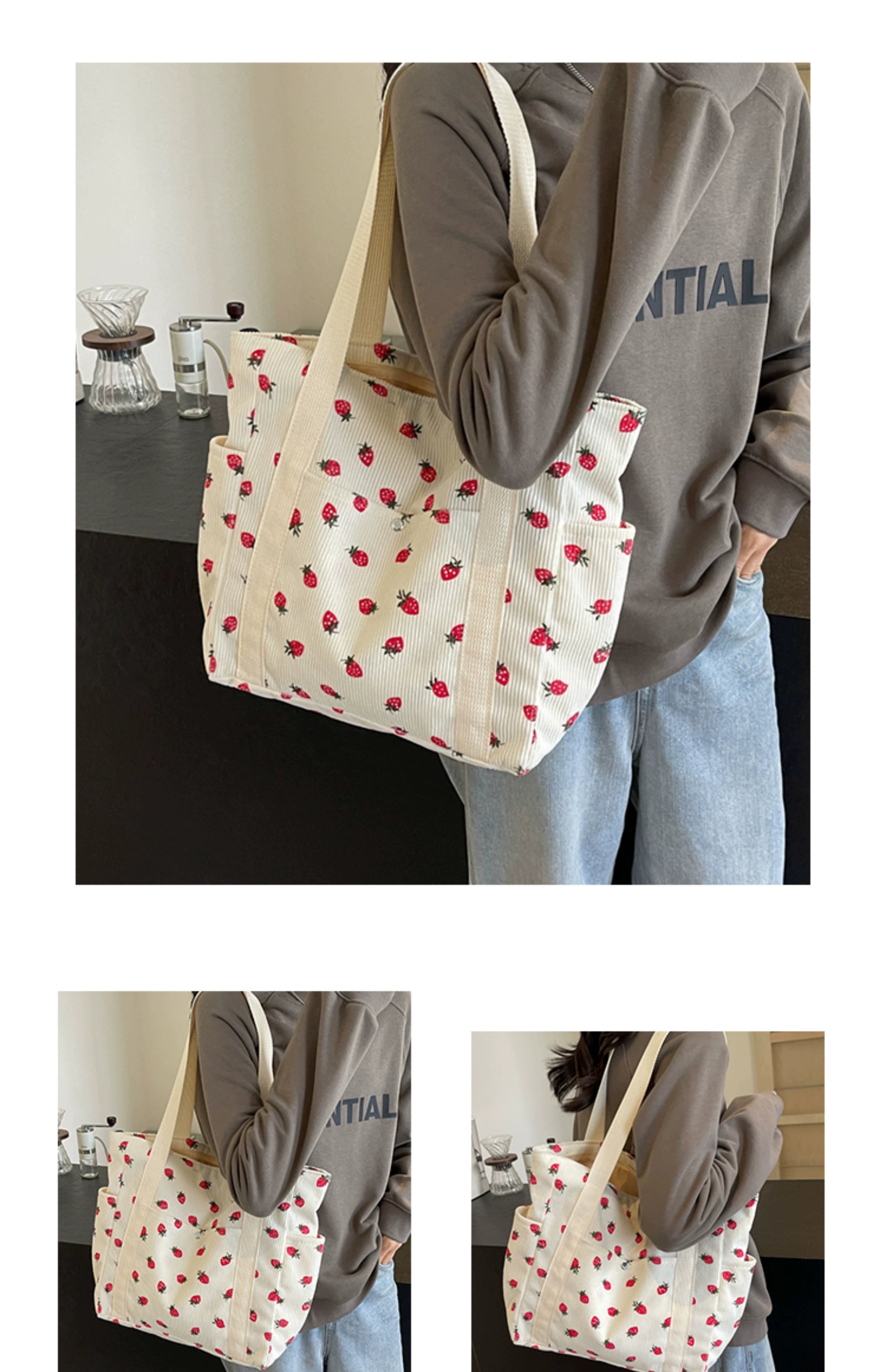 Strawberry Summer Little Fresh Canvas Easiest for Match Shoulder Bag - Just The Fly Way xuyhy7-hc.myshopify.com