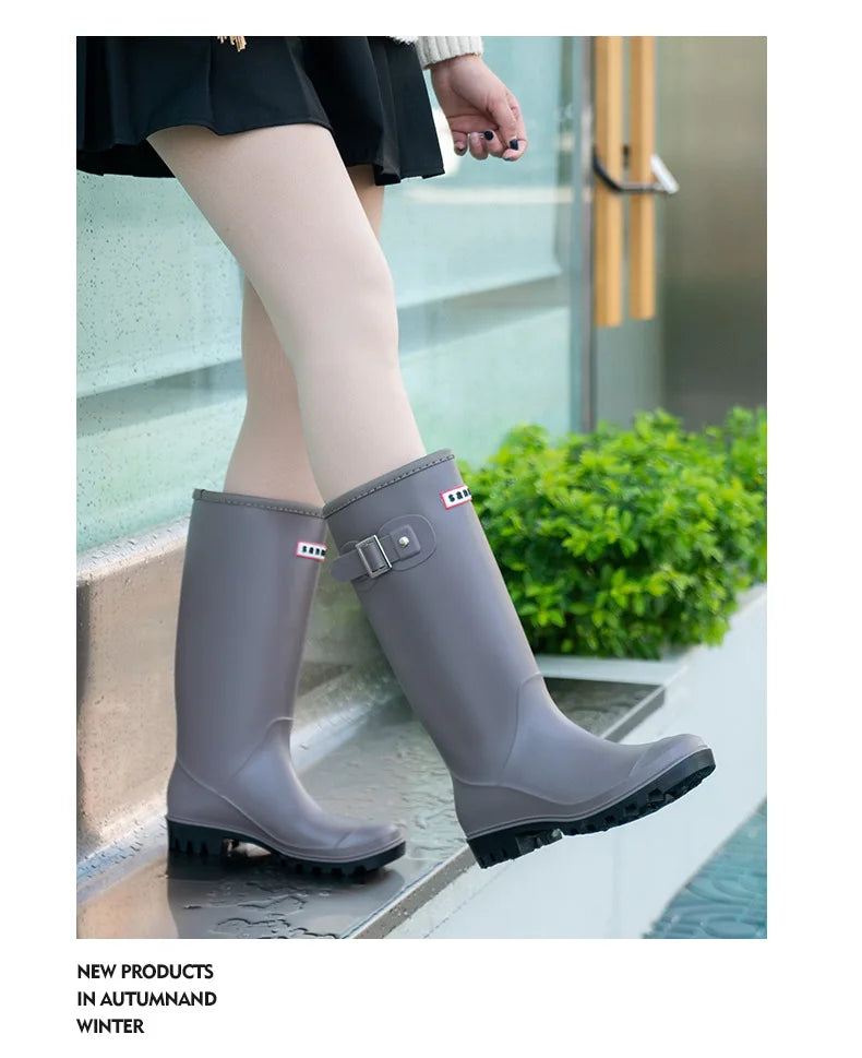 Women's Rain Boots, New Anti-slip, High Boots, Solid Color, Waterproof Footwear - Just The Fly Way xuyhy7-hc.myshopify.com