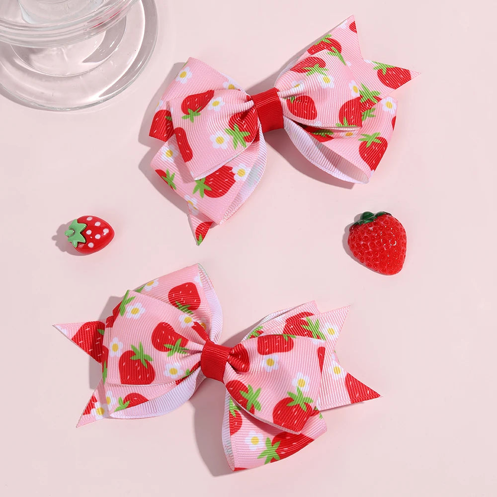 Cute Red and Pink 2Pcs Strawberry Bow Hair Clips - Just The Fly Way xuyhy7-hc.myshopify.com