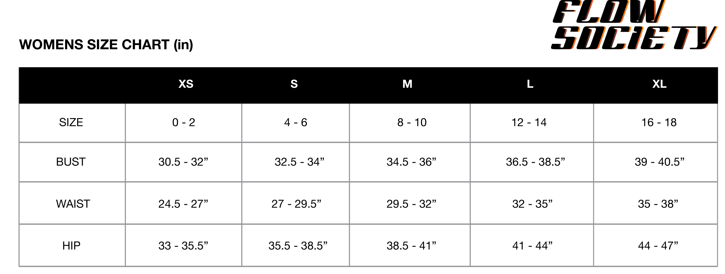 Womens Size Chart