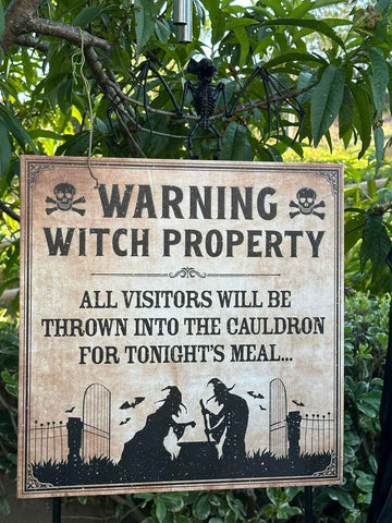Witch Property Metal Sign