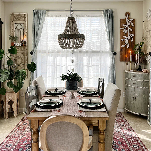 CURVED DISTRESSED WOODEN CORNER TABLE