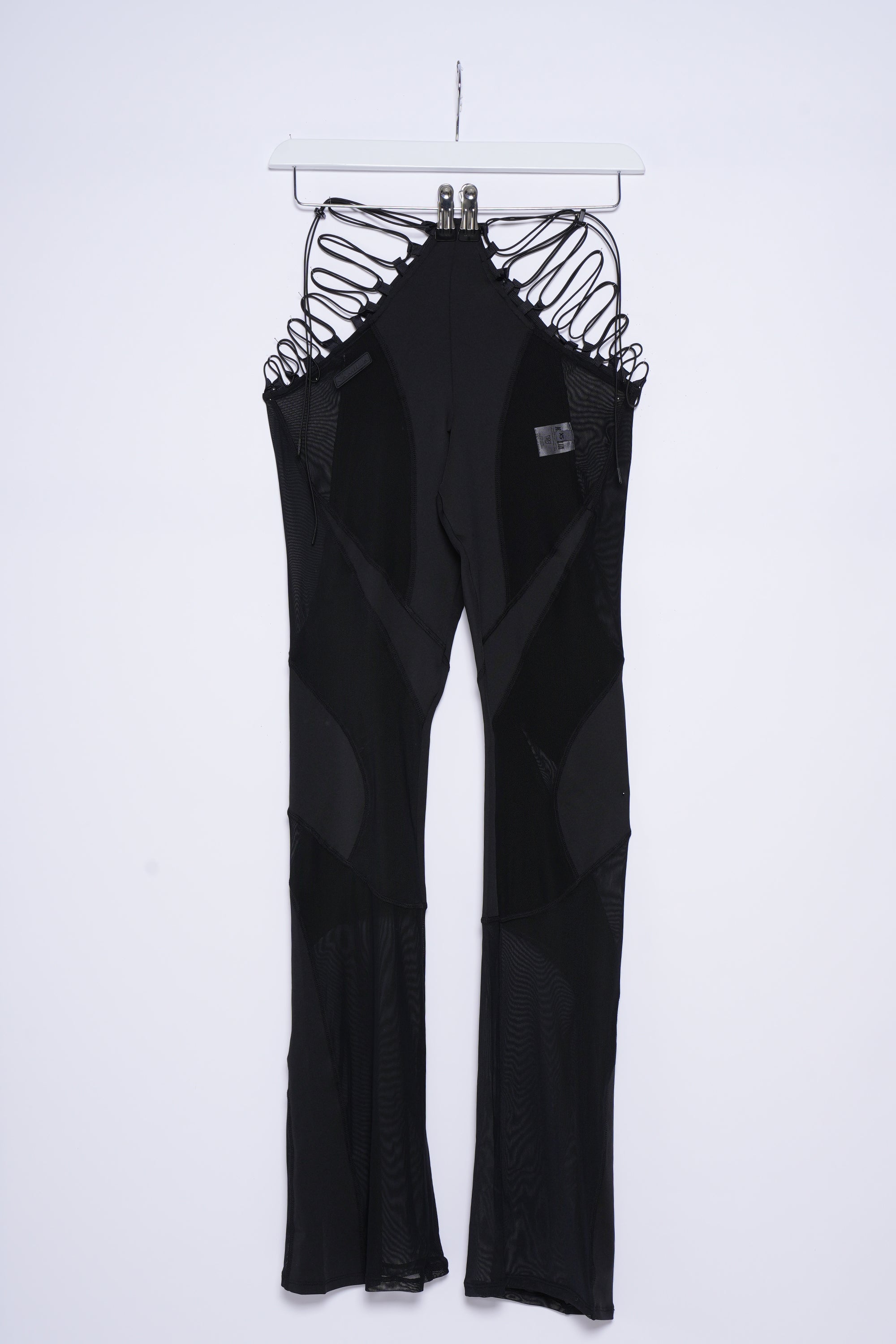 black lacing mesh pants