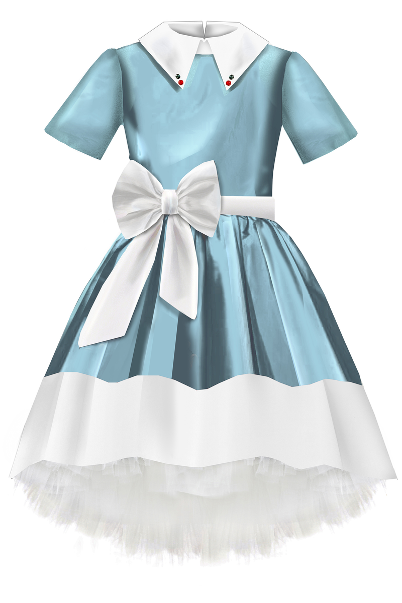 light blue dress with white collar