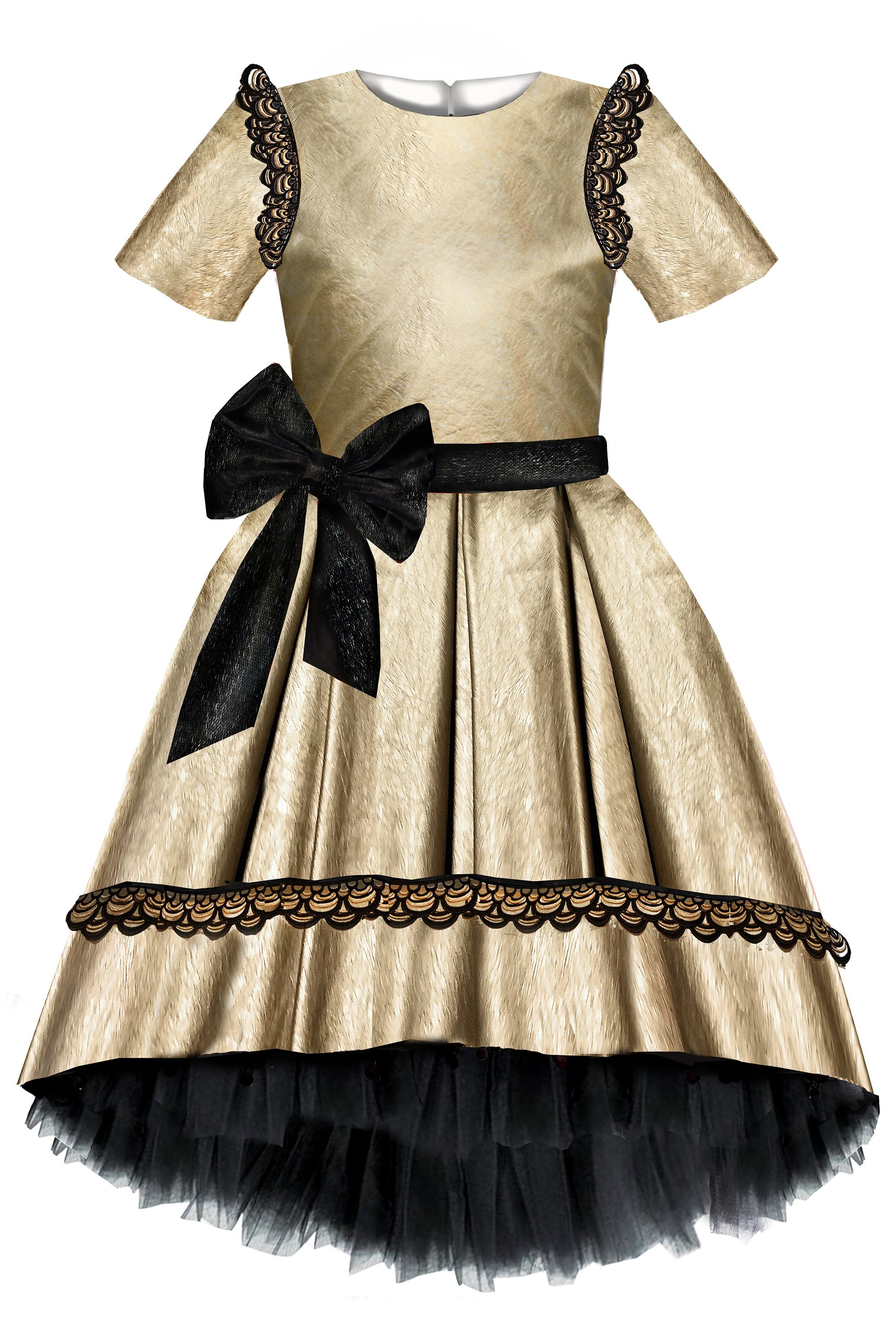black n golden dress