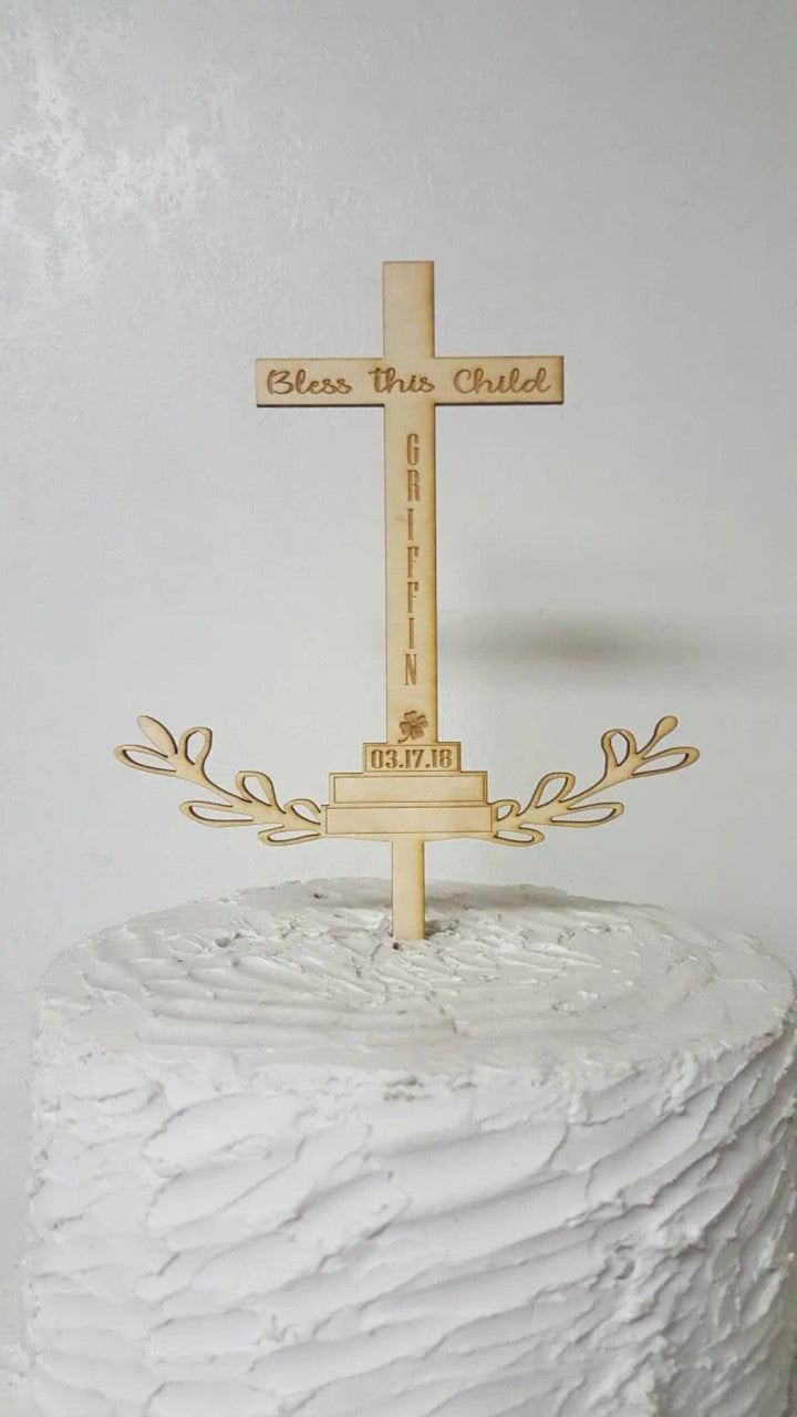 Cross Cake Topper for Baptism, First Holy Communion (Single Piece) – EBAKE