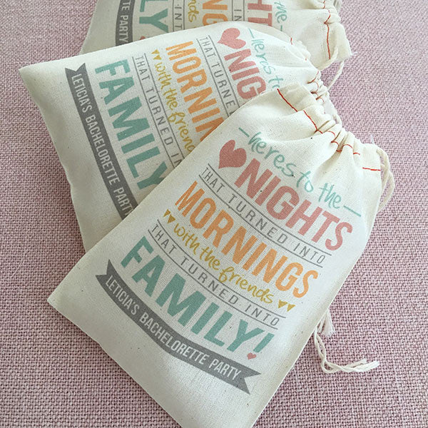 Here's to the Nights Muslin Bags