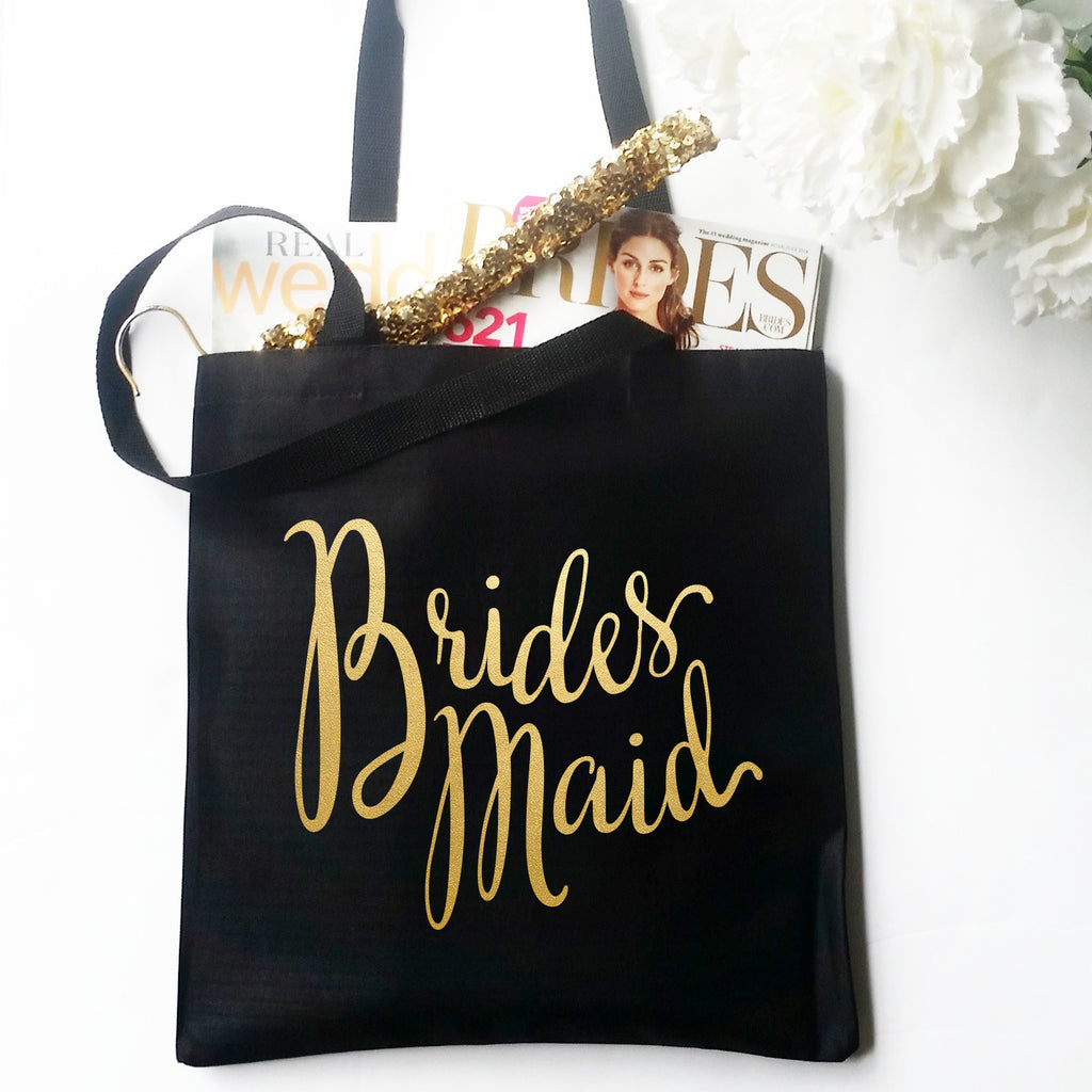 Bridesmaid Metallic Gold Tote Bag