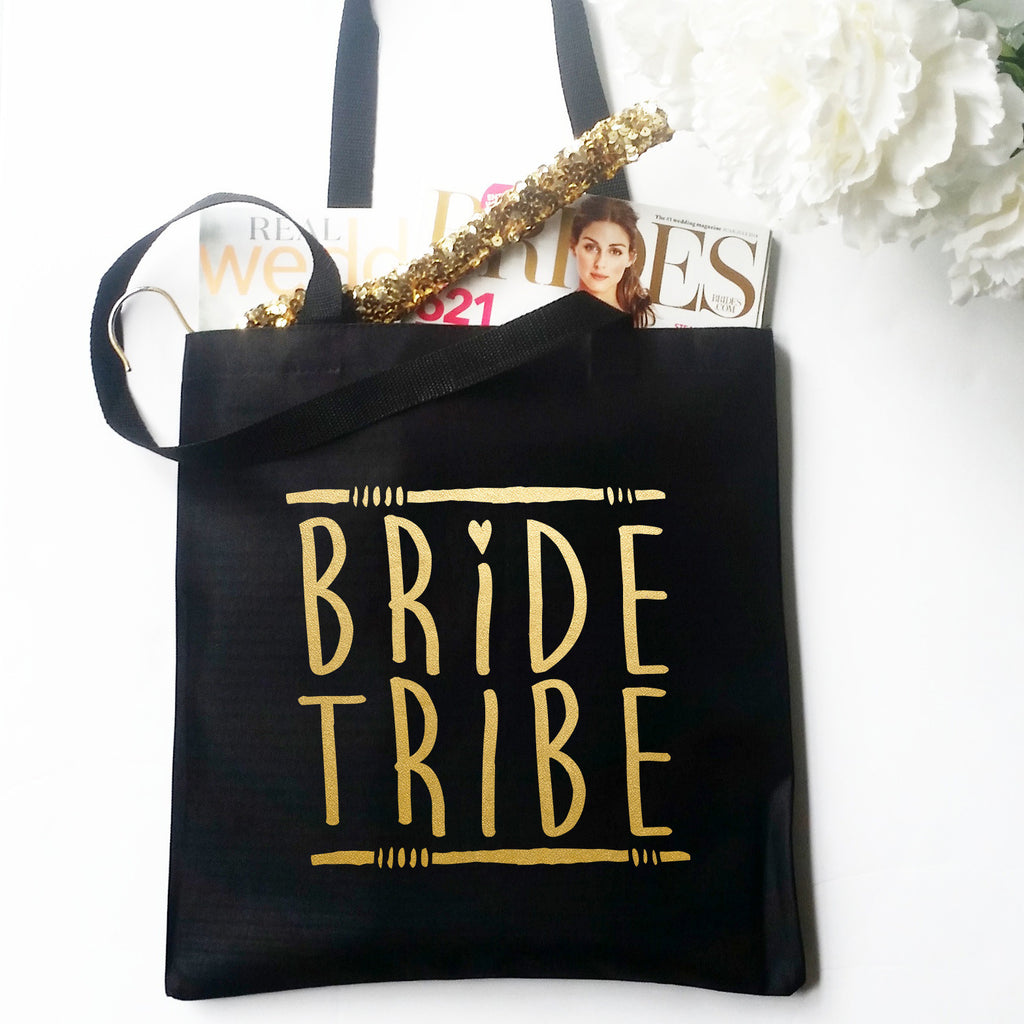 Bride Tribe Metallic Gold Tote Bag