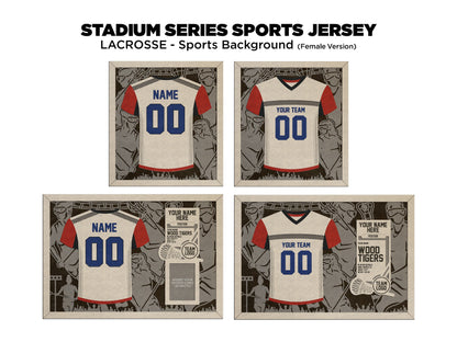 Stadium Series Jerseys - Lacrosse - 3 Variations - Male, Female & Alternate Backgrounds - SVG File Download - Sized for Glowforge