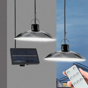 Single/Double Head Solar Pendant Light Led Solar Powered Lamp White Light With Remote Control Chandelier Camping Outdoor Garden - Temmrise