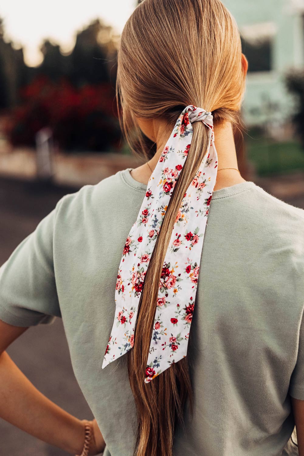 DAZI - White Floral - Hair Tie