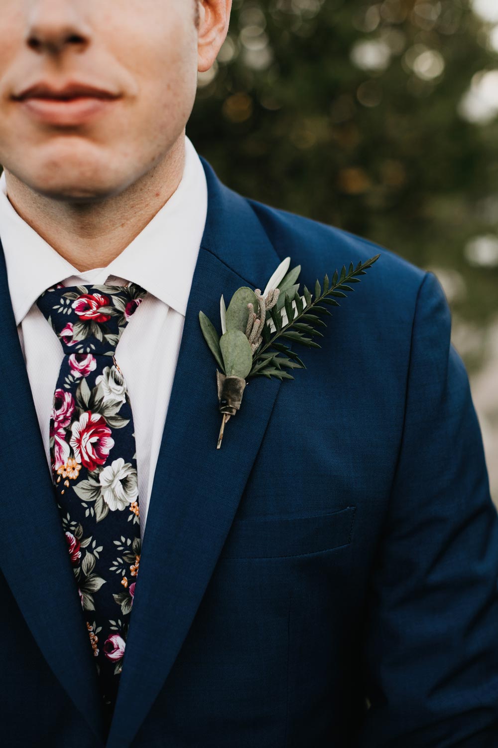 blue floral suit