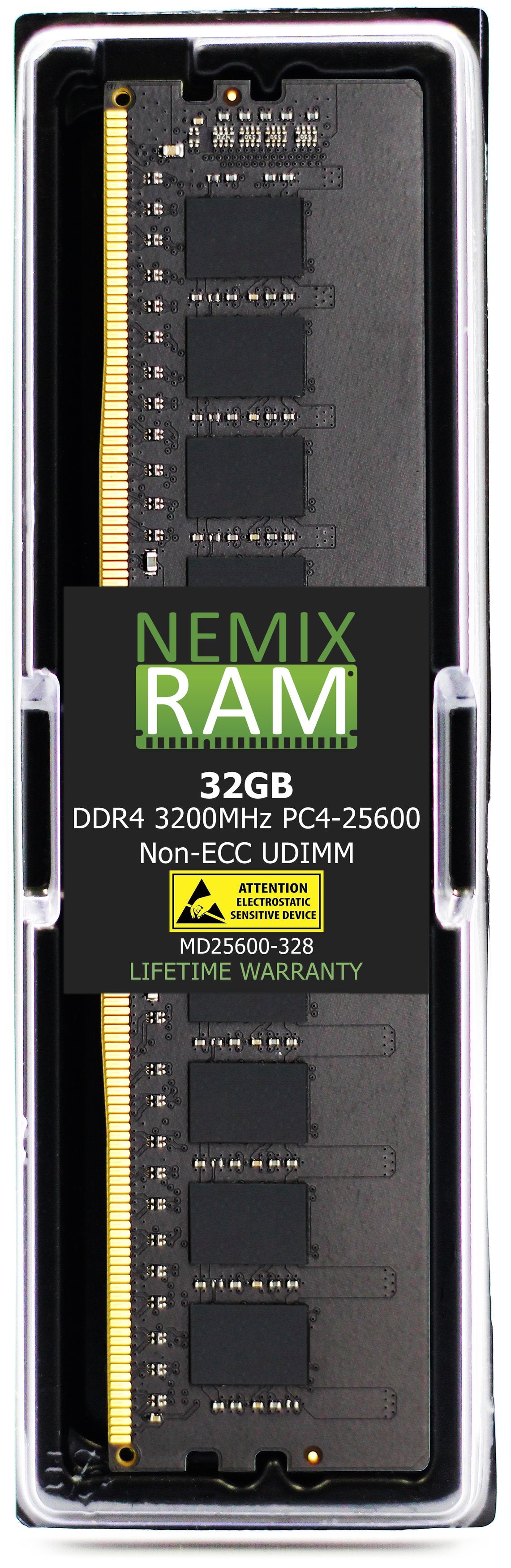 QNAP RAM-32GDR4T0-UD-3200 32GB DDR4 3200MHz PC4-25600 UDIMM 2Rx8 Compatible Memory