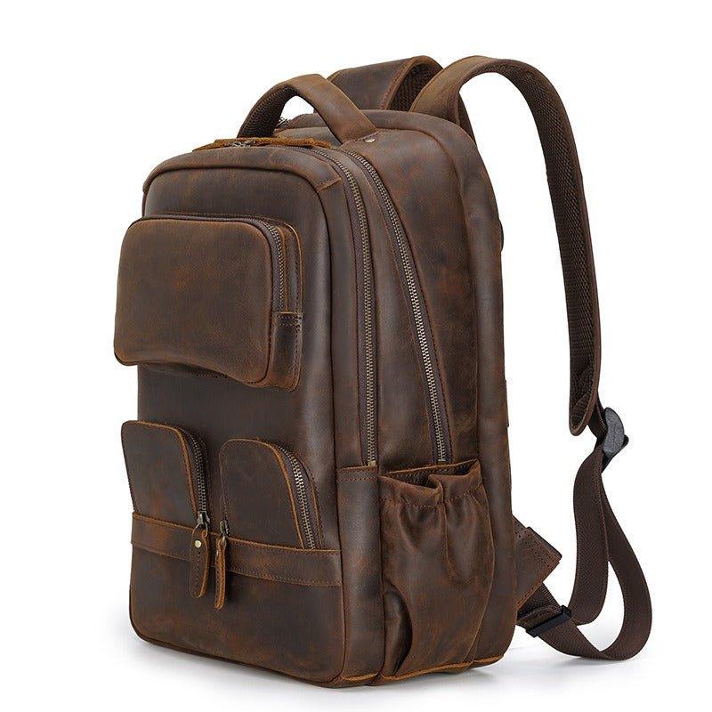 Mens Leather Backpack Multi Pocket – Ztlogo.com