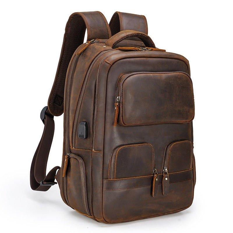 Mens Leather Backpack Multi Pocket – Ztlogo.com