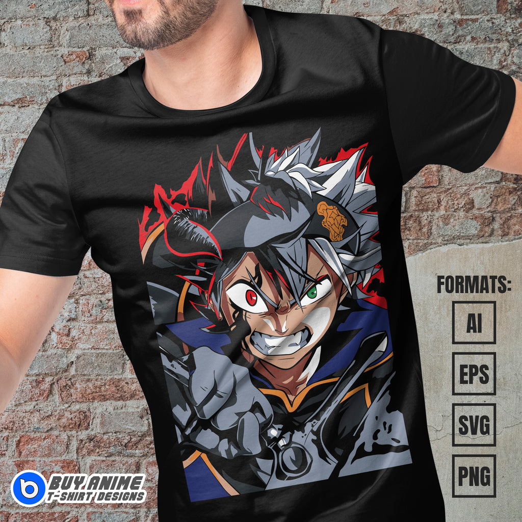 Asta Black Clover Anime Vector T-shirt Design Template #3 ...