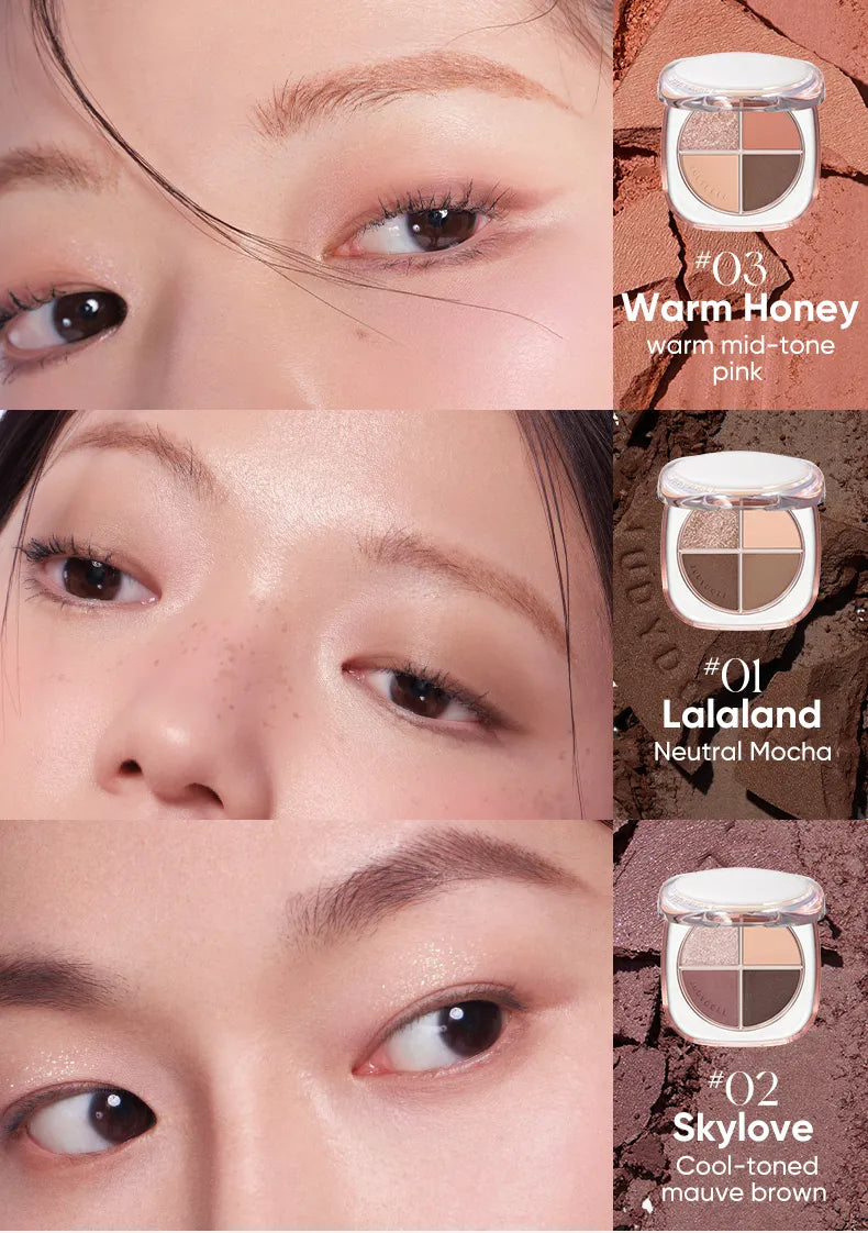 GLAZED BEAUTY-4 Shades Eyeshadow Palette